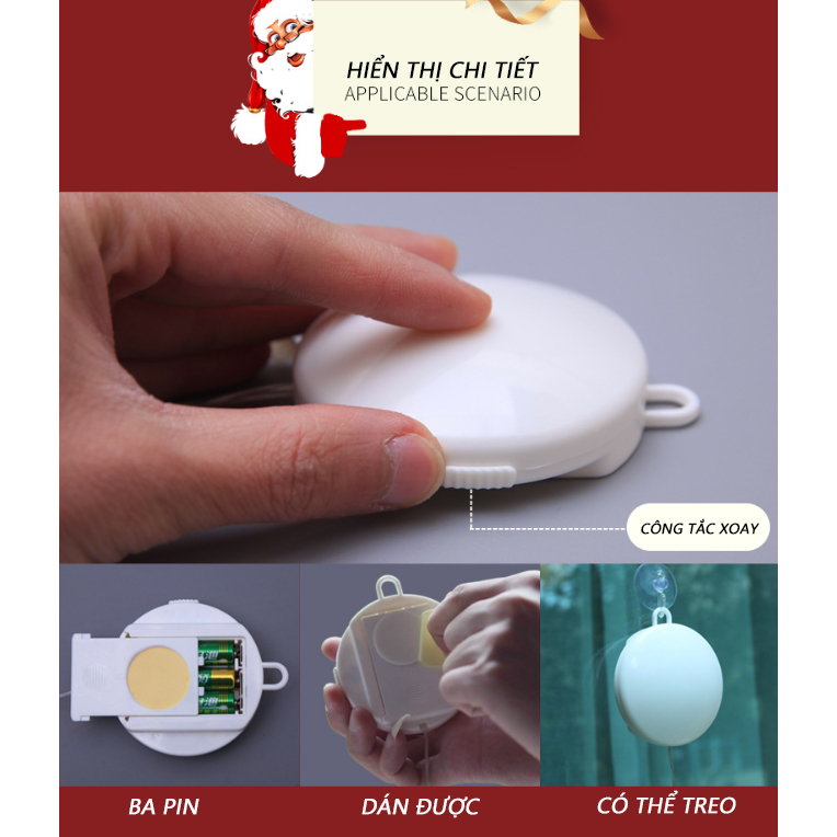 Giáng sinh LED treo đèn Giáng sinh vui vẻ Snowman ông già Noel chuông cây Giáng sinh trang trí cửa sổ