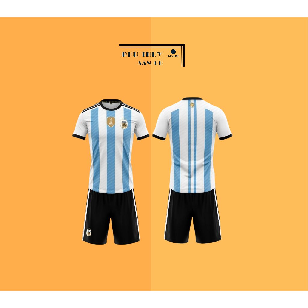 Quần áo bóng đá ĐT Argentina 2024, Áo đá banh Argentina vải thun lạnh không nhăn không xù Phù Thuỷ S