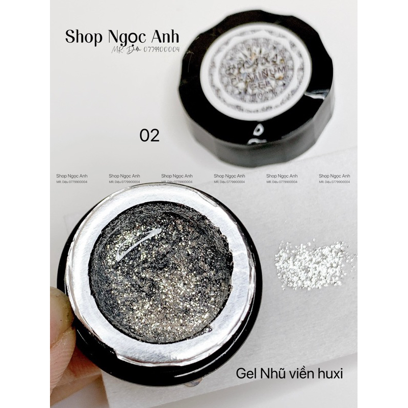 Set gel nhũ kim tuyến HUAXI viền đặc, trang trí móng