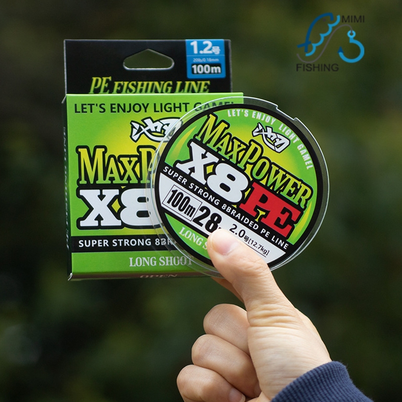 Dây câu cá PE MaxPower X8, cuộn 100m