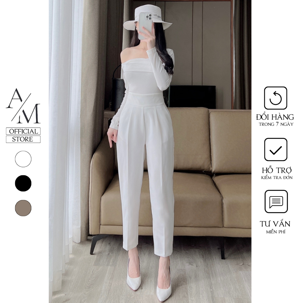 Quần tây nữ dáng baggy cạp cao tôn dáng sang chảnh khóa sườn 99 Cag Priority - M536