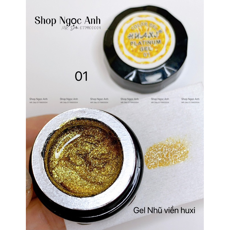 Set gel nhũ kim tuyến HUAXI viền đặc, trang trí móng