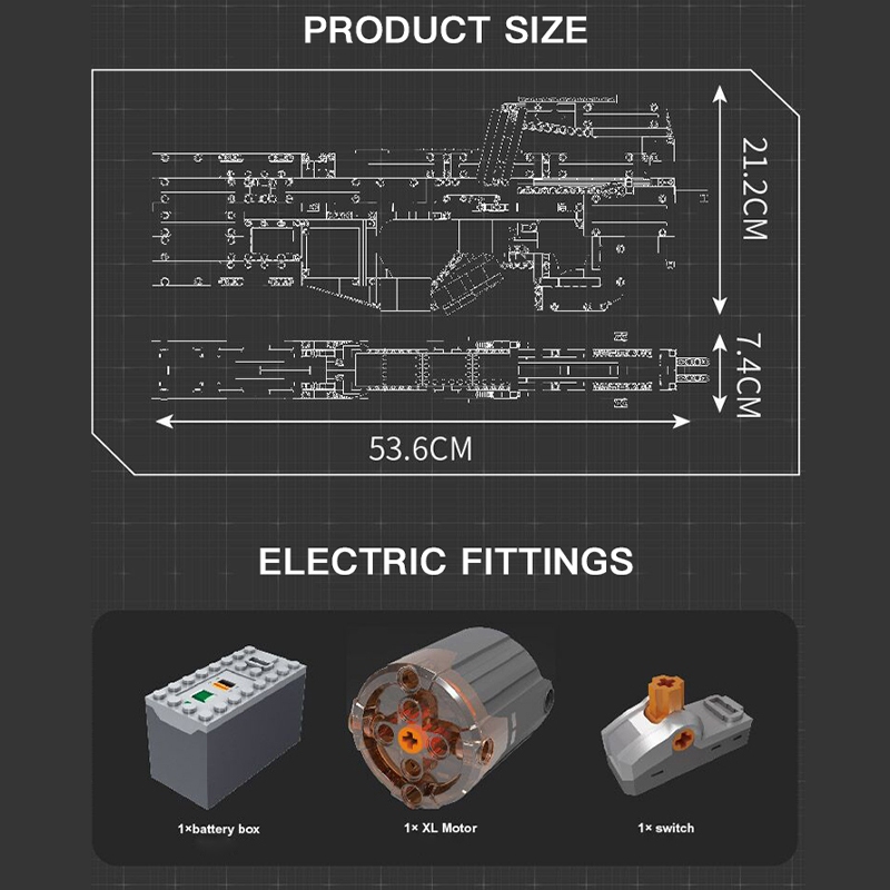 Xếp Hình Mould King 14018 P90 Submachine Có Động Cơ 1644 Mảnh