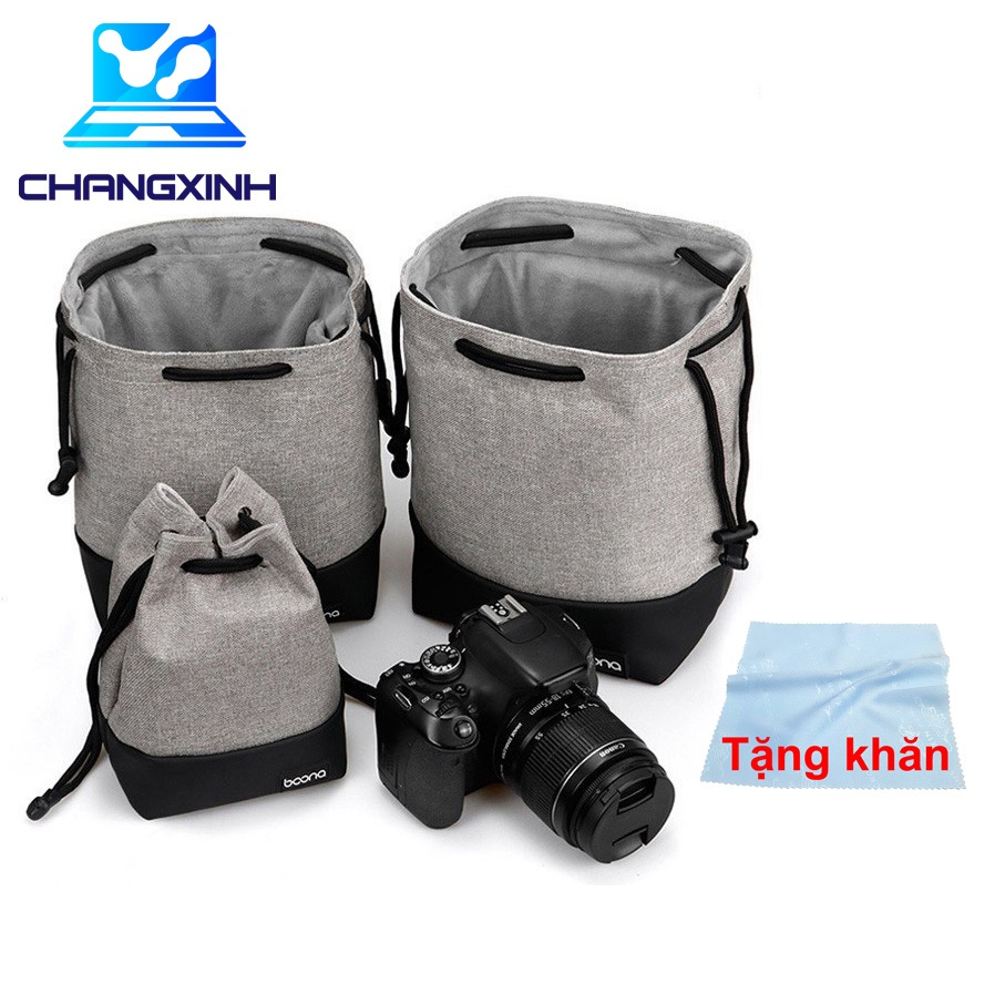 Túi đựng máy ảnh CHANGXINH TT120 thời trang 3 lớp, tặng khăn lau lens