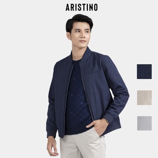 Áo khoác gió nam aristino chất liệu cao cấp, 2 lớp cản gió giữ ấm vượt trội, bo gấu khỏe khoắn - ajk032w2