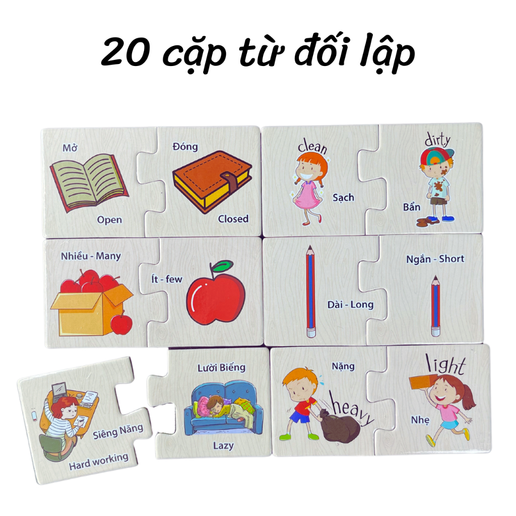 Bộ ráp hình song ngữ đối lập LIÊN HIỆP THÀNH, Đồ chơi giúp bé học tiếng anh hiệu quả