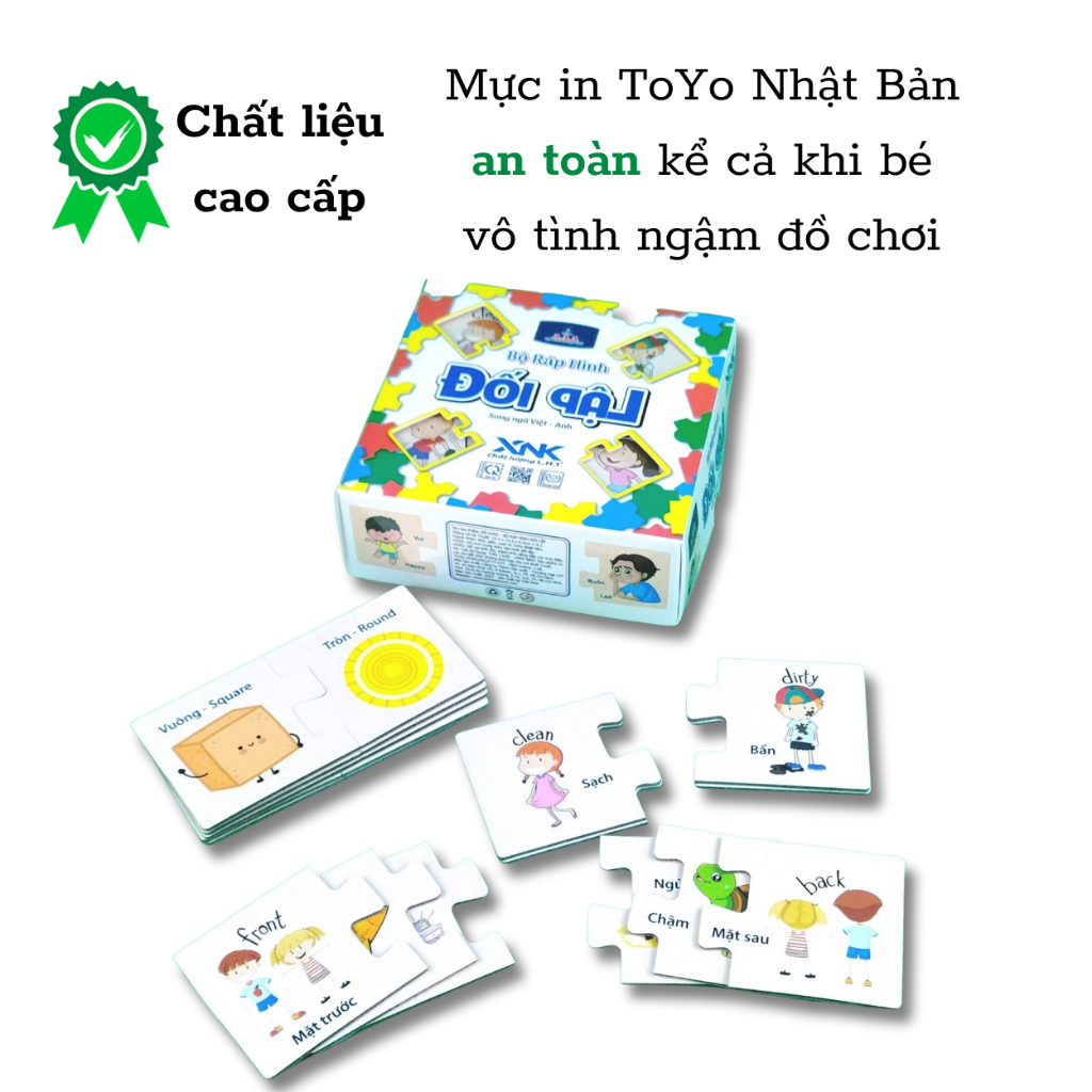 Bộ ráp hình song ngữ đối lập LIÊN HIỆP THÀNH, Đồ chơi giúp bé học tiếng anh hiệu quả