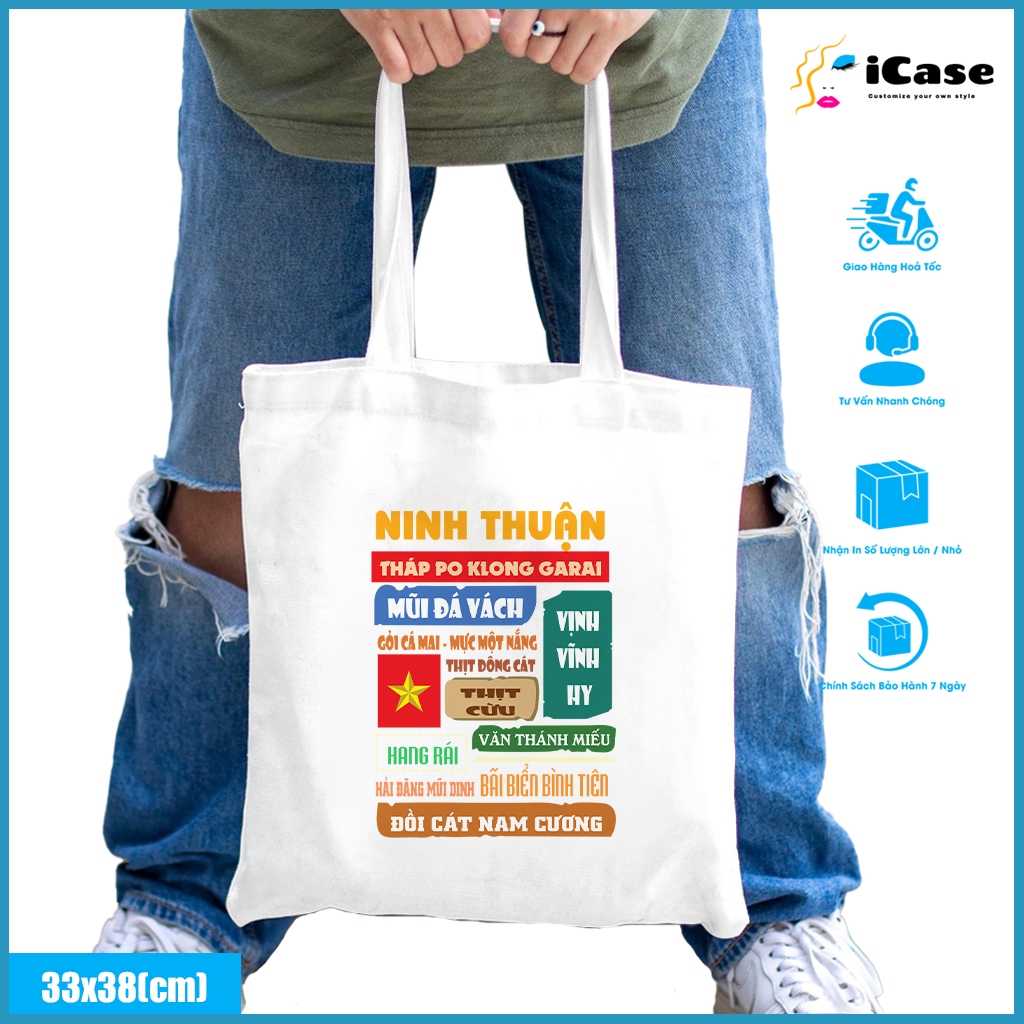 Túi vải Canvas iCase bộ sưu tập tỉnh thành Ninh Thuận -  nhiều kích thước