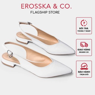 Erosska - giày cao gót erosska 2022 thời trang mũi nhọn phối dây hở gót cao 2cm _ el001