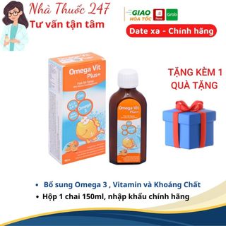 Omega Vit Plus+ 100ml, Siro Omega 3 cho bé, vitamin và khoáng chất cho bé