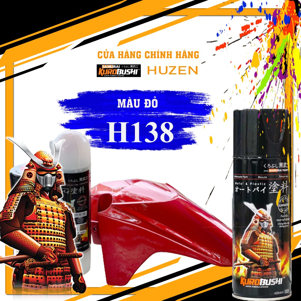 Sơn Samurai màu đỏ đô H138- Huzen Việt Nam