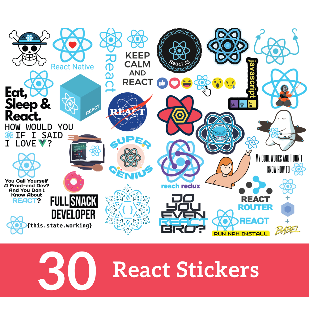 Bộ 90 Hình Dán Lập Trình Viên Front End - Vue NextJS AngularJS Javascript React Sticker