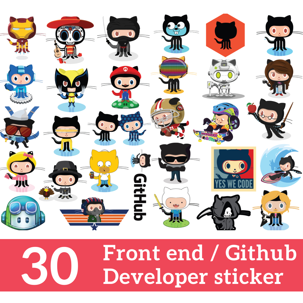Bộ 90 Hình Dán Lập Trình Viên Front End - Vue NextJS AngularJS Javascript React Sticker