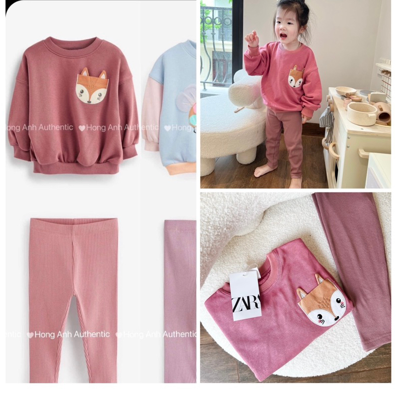 ✨MALINHKID✨BN032- Bộ nỉ cái mix legging trẻ em VNXK
