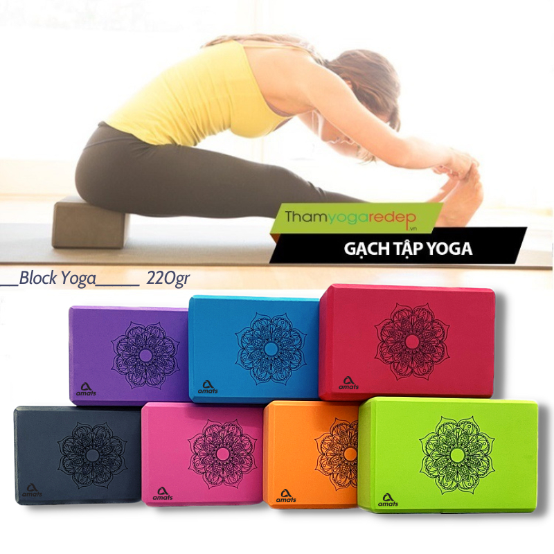 Combo 2 Gạch Tập Yoga 220gr Và Dây Tập Yoga 1.83m