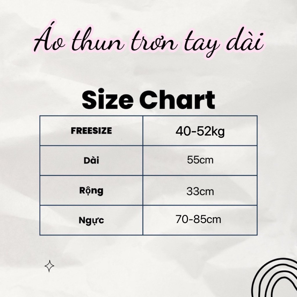 Áo thun trơn ôm body tay dài cổ tròn nữ