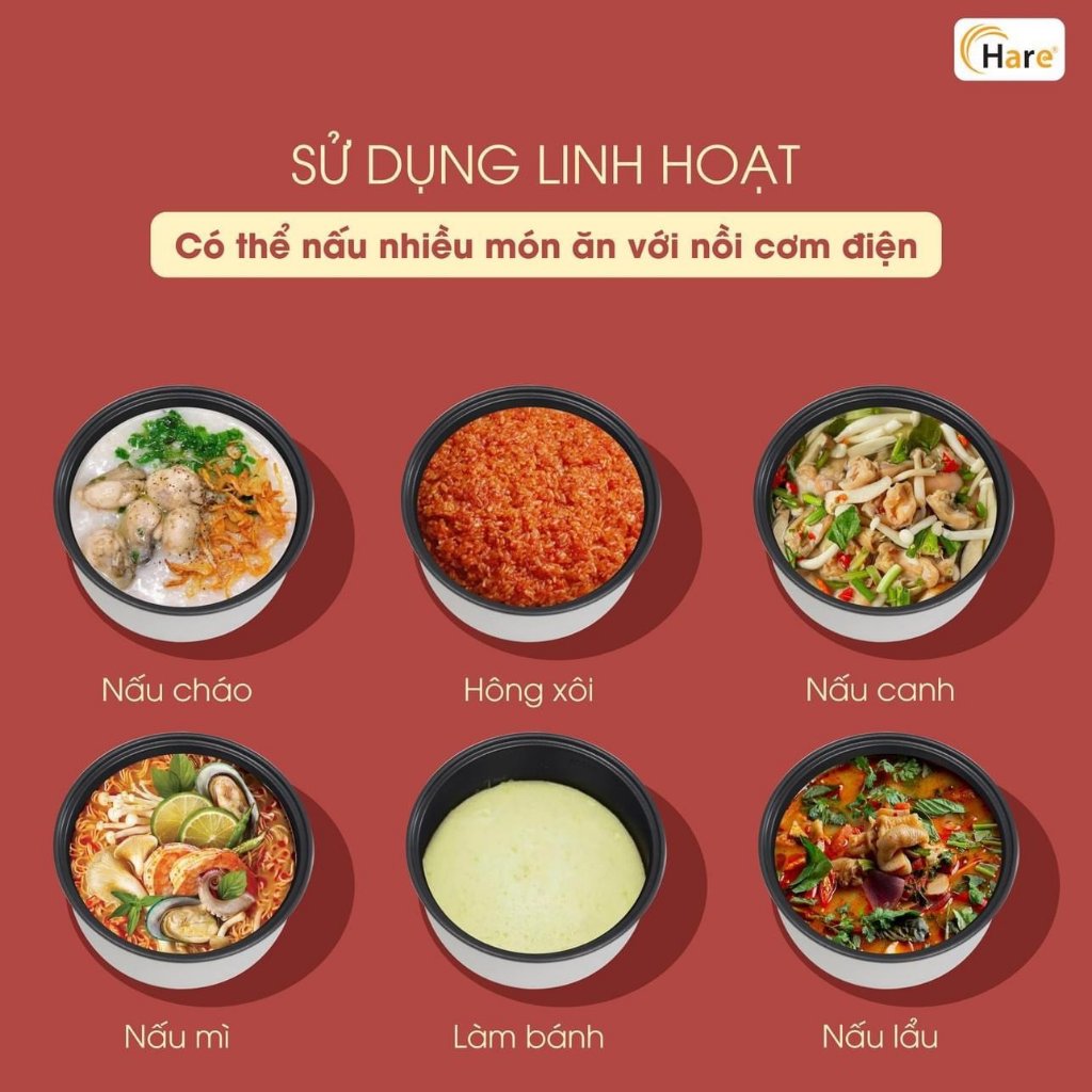 Nồi cơm điện  -HR-RC1008 -thương hiệu Hare - bảo hành 12 tháng