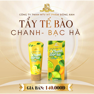 Gel ẩy tế bào chết chanh bạc hà Collagen X3 mỹ phẩm Đông Anh 200ml Dưỡng Sáng Da Cung Cấp Vitamin C