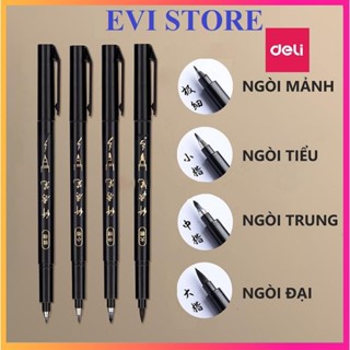 Bút viết thư pháp chữ Hán Calligraphy Deli 75514 / 75515 / 75516 có thể đổ thêm mực