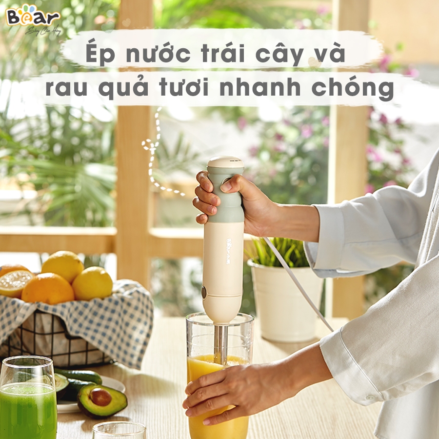 Combo Nồi Nấu Chậm 1,6L Bear SUBE002 và Máy Xay 5 Món B50E1 Đa Năng Xay Đồ Ăn Dặm Nấu Cháo Hầm Ninh Tiết Kiệm Thời Gian