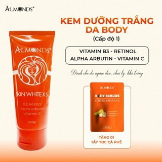 Kem trắng da body almonds kem body siêu trắng 200gr