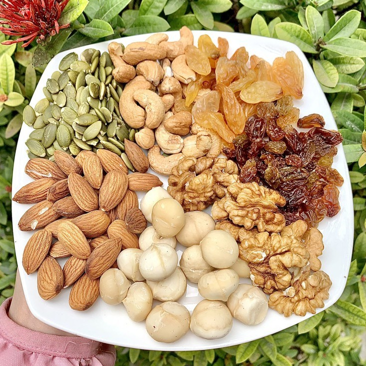 Hạt dinh dưỡng mix hạt sấy nguyên vị Macca Óc Chó Hạnh Nhân Hạt Điều Hạt Bí