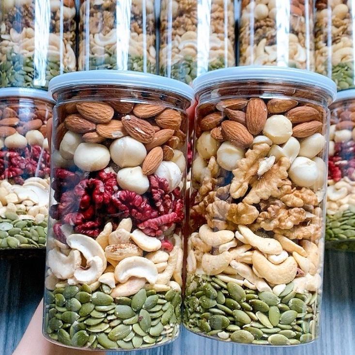 Hạt dinh dưỡng mix hạt sấy nguyên vị Macca Óc Chó Hạnh Nhân Hạt Điều Hạt Bí