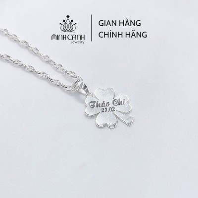 Dây Chuyền Cỏ 4 Lá Khắc Tên Cho Người Lớn Và Trẻ Em Minh Canh Jewelry