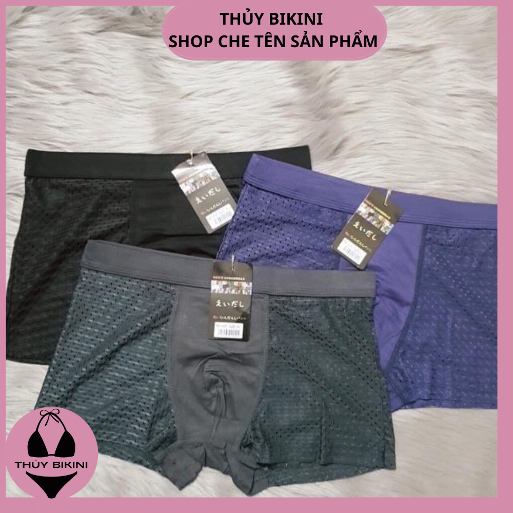Quần lót nam đùi thông hơi dạng lưới, Quần sịp nam thông hơi Boxer Q408