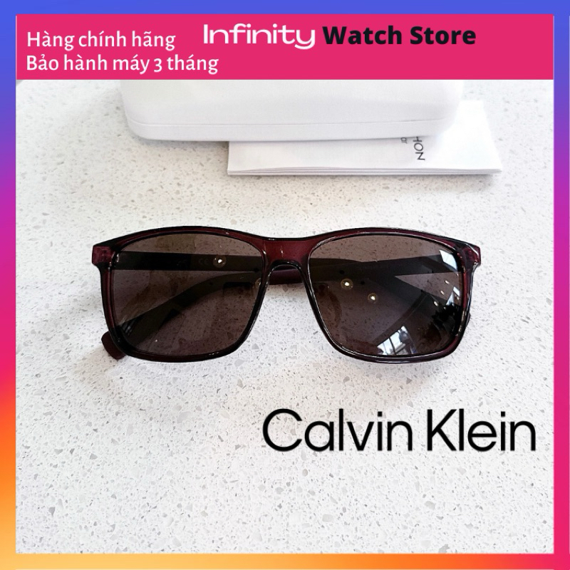Kính mát unisex CALVIN KLEIN dáng chữ nhật dễ đeo model CK19568S-601