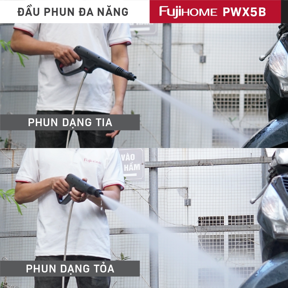 Máy rửa xe mini nhập khẩu mô tơ cảm ứng từ 3200W Fujihome PW5XG - chính hãng bảo hành 18 tháng
