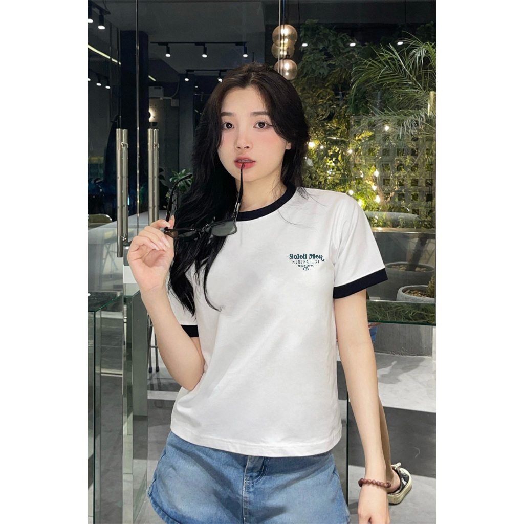 Áo thun Baby Tee form rộng tay lỡ Phông Nam Nữ SOLEIL MER | Local Brand Mi Midori