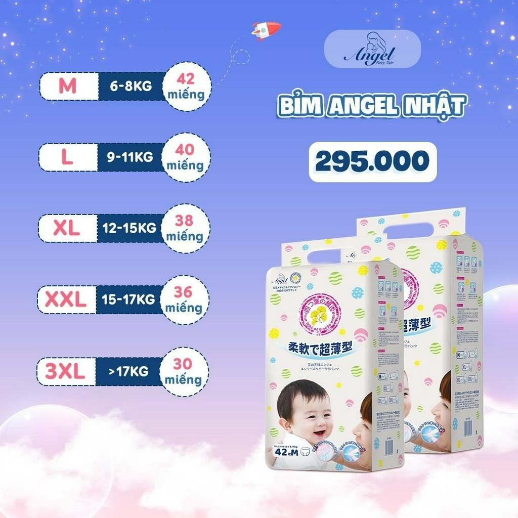 Tã bỉm Angel Nhật  đủ size M42, L40, XL38, XXL36, XXXL34