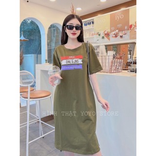 Váy bigsize dáng suông from rộng ko túi cổ tim form dưới 70kg YoHoMi mã ORG
