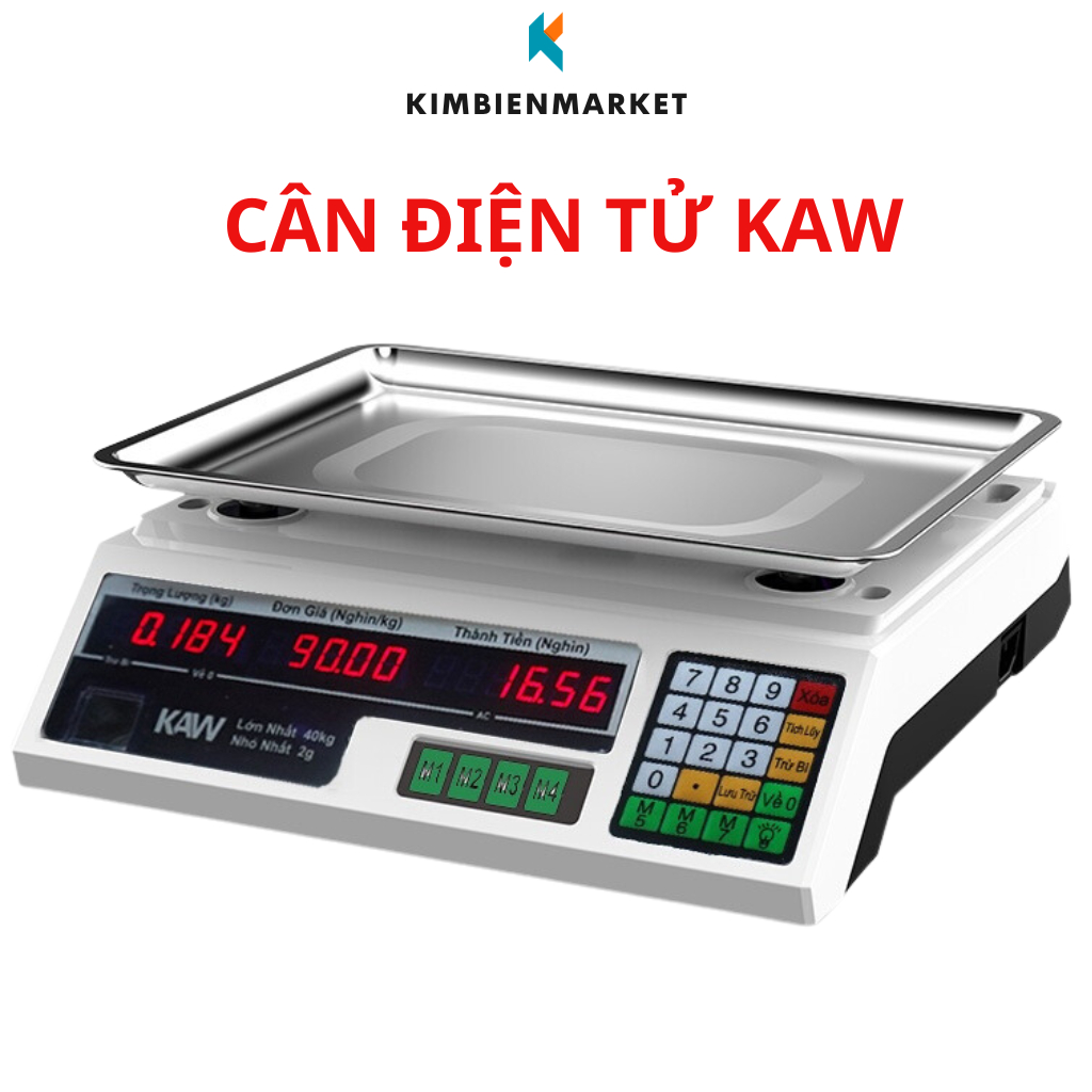 Cân điện tử tính tiền KAW 40Kg dễ sử dụng, cân tính giá nhiều chức năng cộng dồn, nhớ giá bảo hành 12 tháng