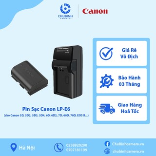 Combo Pin + Sạc Canon LP-E6 (Dùng cho 5D, 5D2, 5D3, 6D, 7D, 60D, 70D,... )