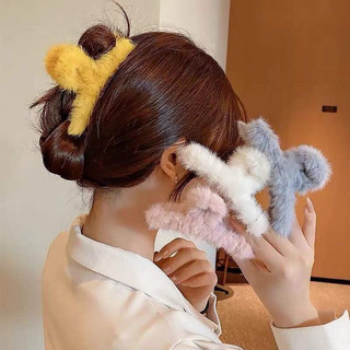 Kẹp tóc càng cua lông nhung màu trơn đơn giản xinh xắn nana kẹp tóc ct68