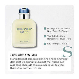 Nước hoa nam dg light blue edt - mẫu thử