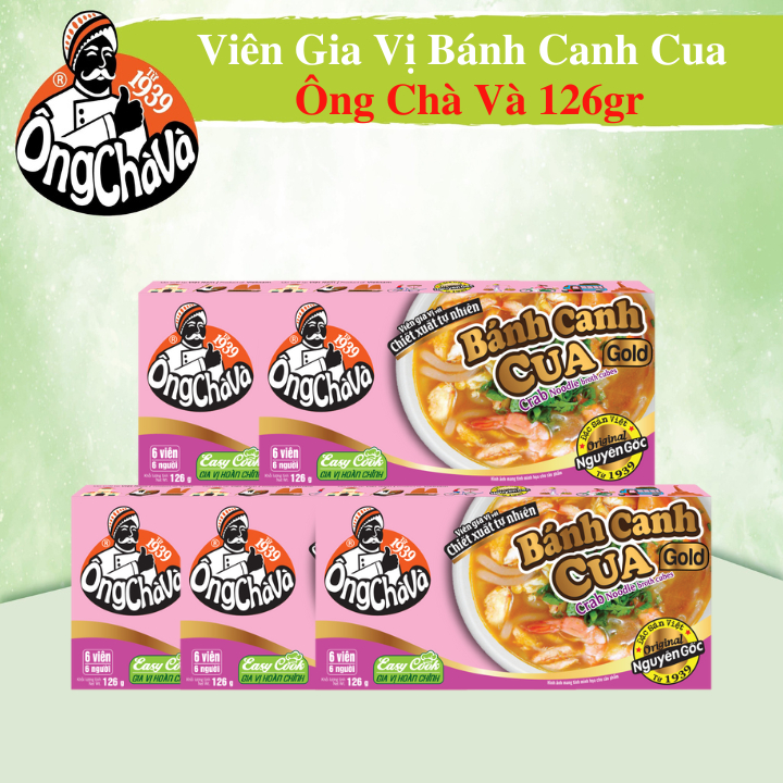 Combo 05 Hộp Viên Gia Vị Bánh Canh Cua Ông Chà Và 126g (Crab Noodle Broth Cubes)