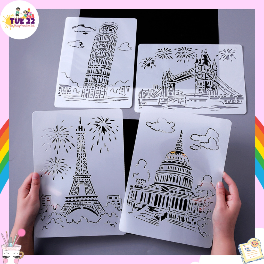 Khuôn vẽ tranh trang trí thủ công diy nhựa PET tái sử dụng