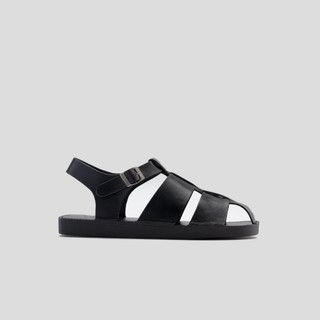 Sandal da nam nữ fangy - the buckle sandal - black leather