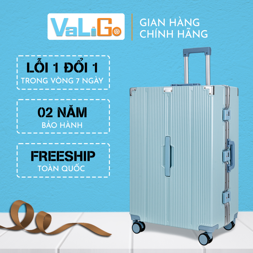 Vali kéo du lịch cao cấp, Vali khung Nhôm Khóa Sập size 28, vali dùng cho xuất khẩu lao động, công t