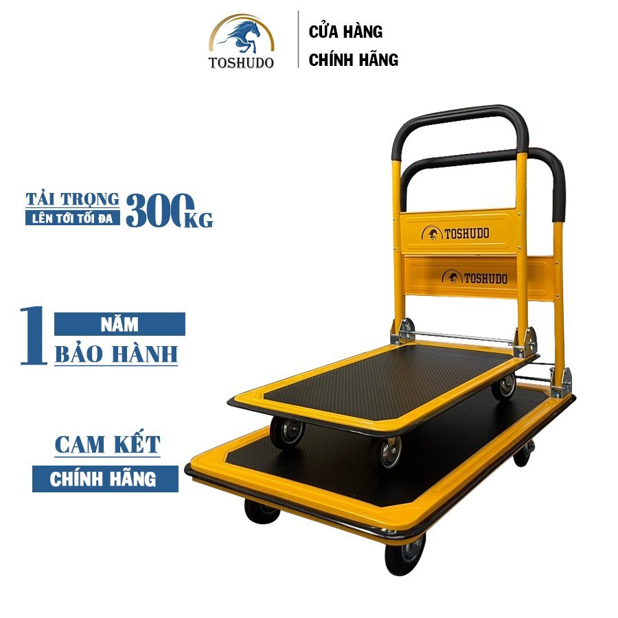 Xe Đẩy Hàng TOSHUDO Sàn Thép Đa Năng Gấp Gọn, Tải Trọng Lớn 150KG - 250KG