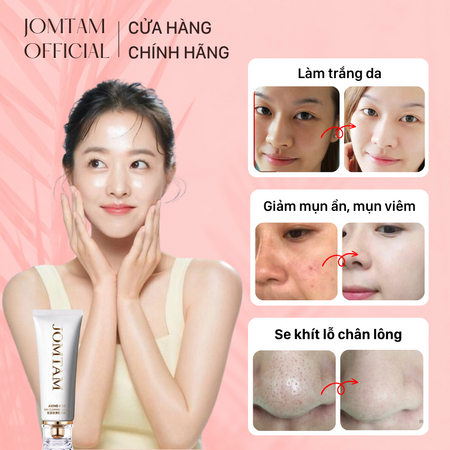 Sữa Rửa Mặt Kích Trắng Da Jomtam, Sữa Rửa Mặt Trắng Da Giảm Mụn Se Khít Lỗ Chân Lông, Làm Sạch Sâu Kiểm Soát Dầu Ẩm