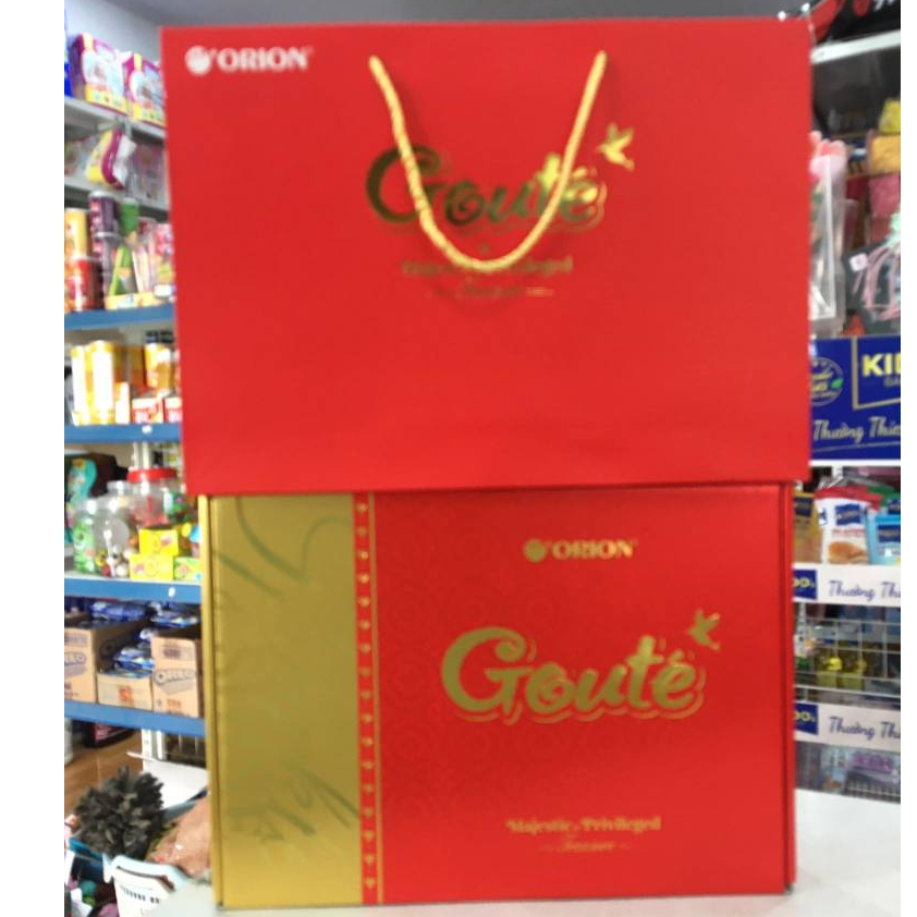 Hộp Bánh Quy Goute Mè Giòn Orion TẾT 15 Gói, 594g