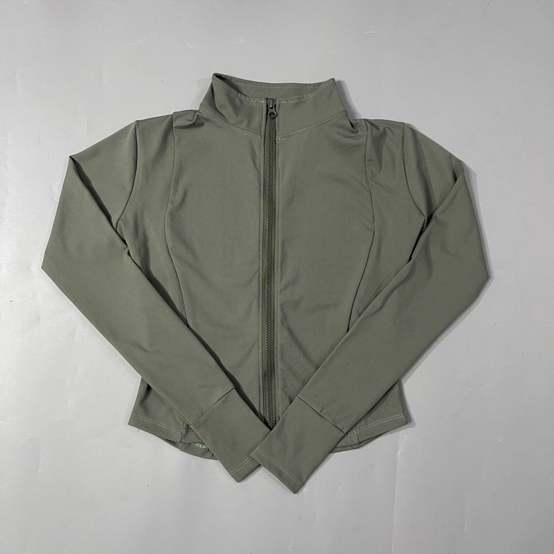 Áo Khoác Thể Thao Nữ Ôm Body Tay Dài Xỏ Ngón Vải Thun Co Dãn 4 Chiều