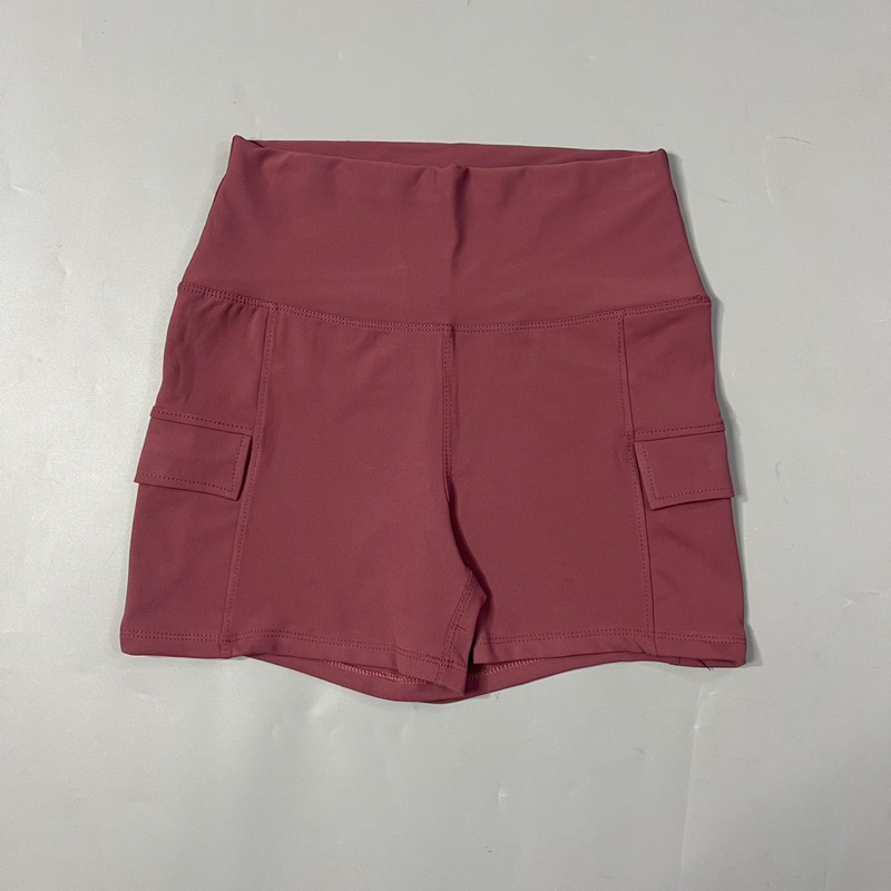 Quần Đùi Tập Gym Nữ Lưng Cao Có Túi 2 Bên Vải Thun Co Dãn 4 Chiều