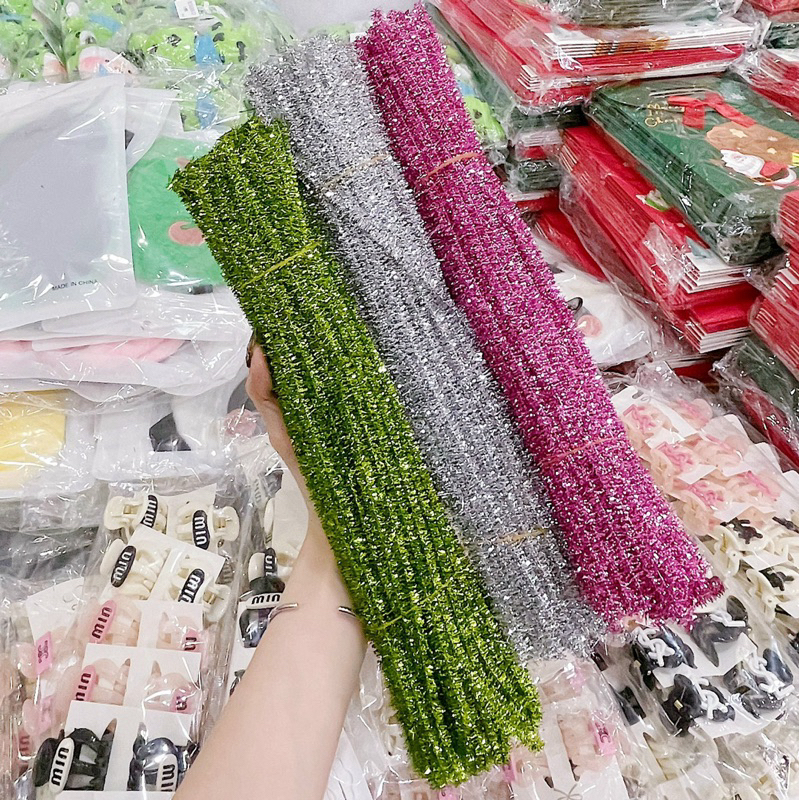 Set 50 Dây Xoắn Kẽm Nhung Kim Tuyến Làm Đồ Handmade, DIY Quà Tặng