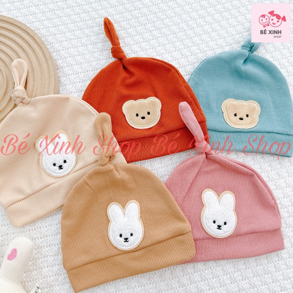 Mũ Len Tăm Cho Em Bé Trai Bé Gái  Mũ Nón Sơ Sinh Thu Đông Gấu Thỏ Cho Bé Trai Gái NÓN GẤU THỎ