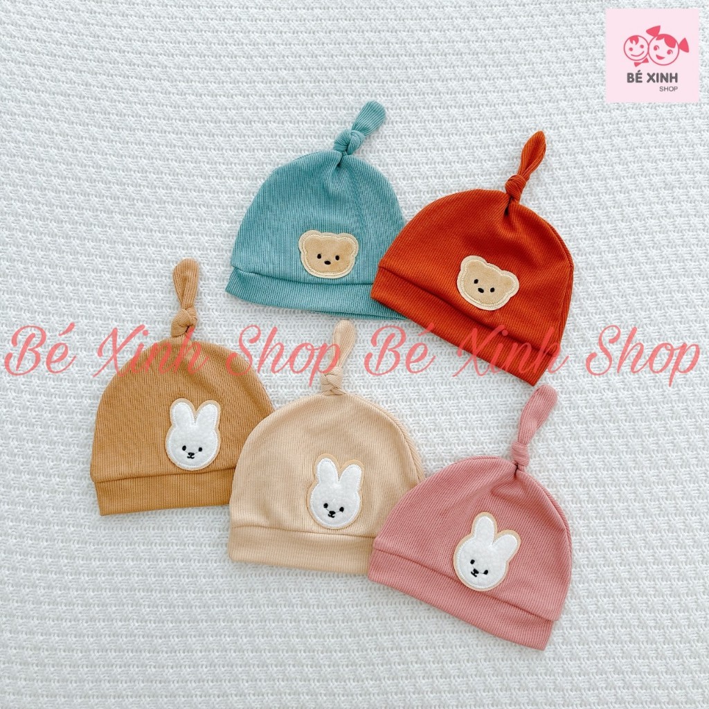 Mũ Len Tăm Cho Em Bé Trai Bé Gái  Mũ Nón Sơ Sinh Thu Đông Gấu Thỏ Cho Bé Trai Gái NÓN GẤU THỎ